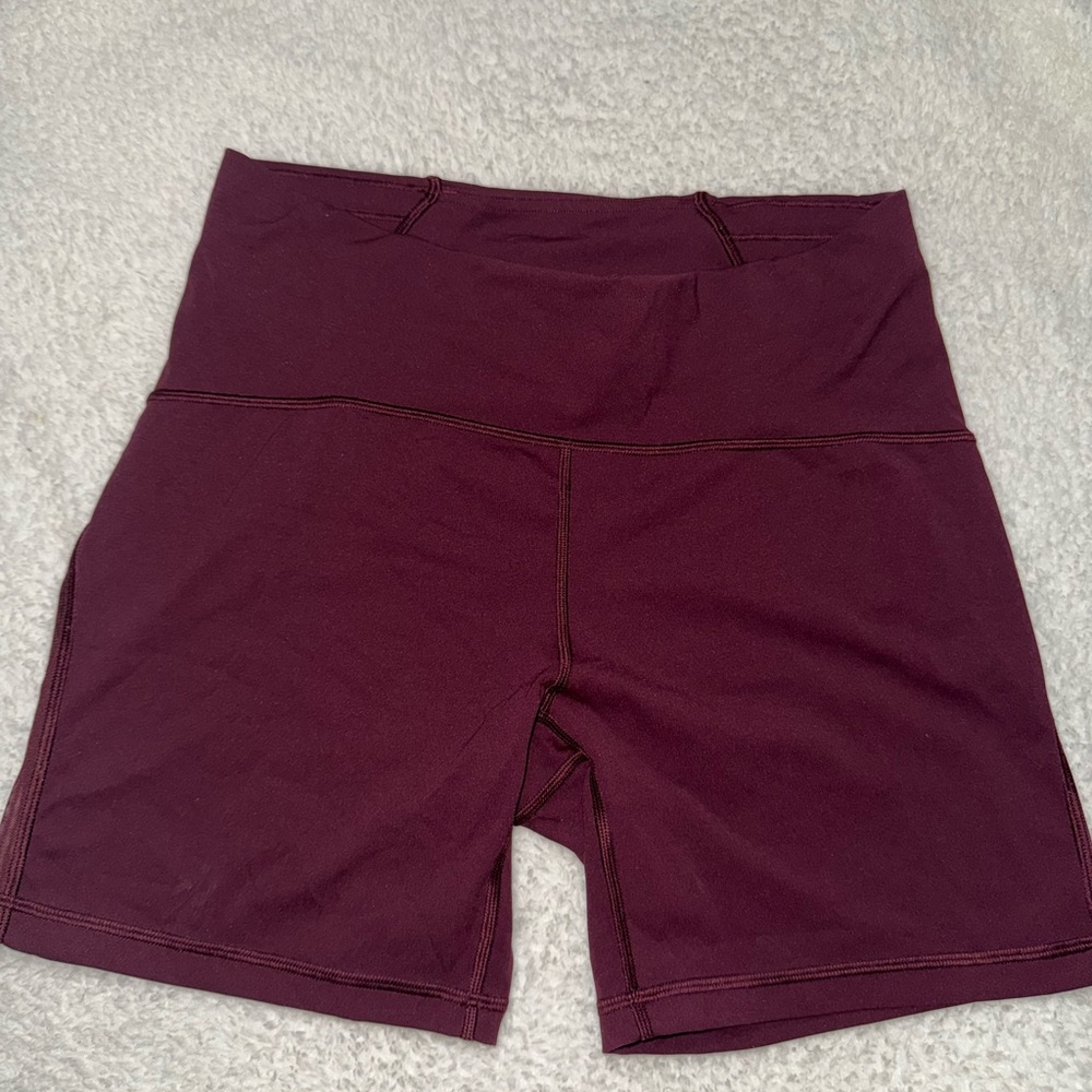 Lululemon Athletica High Waist Maroon Shorts